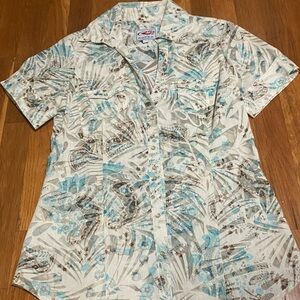 Roper Beige and Blue Floral Blouse